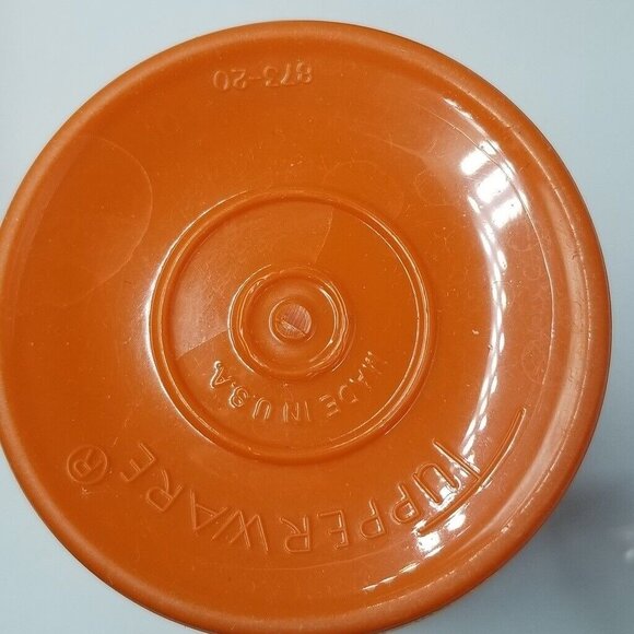 Vintage Tupperware Square Container 1516-4 Tumbler 1320 Lid 873-20 Orange Lot 5 - Picture 7 of 10